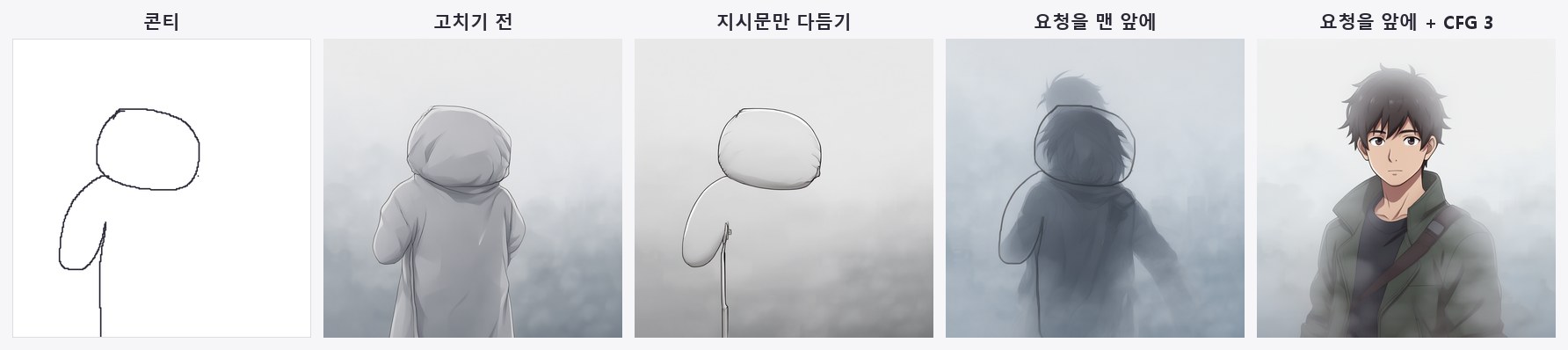 같은 콘티와 시드로 바꿔 본 결과